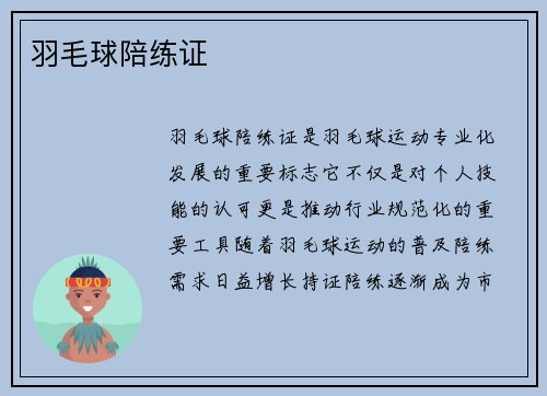 羽毛球陪练证